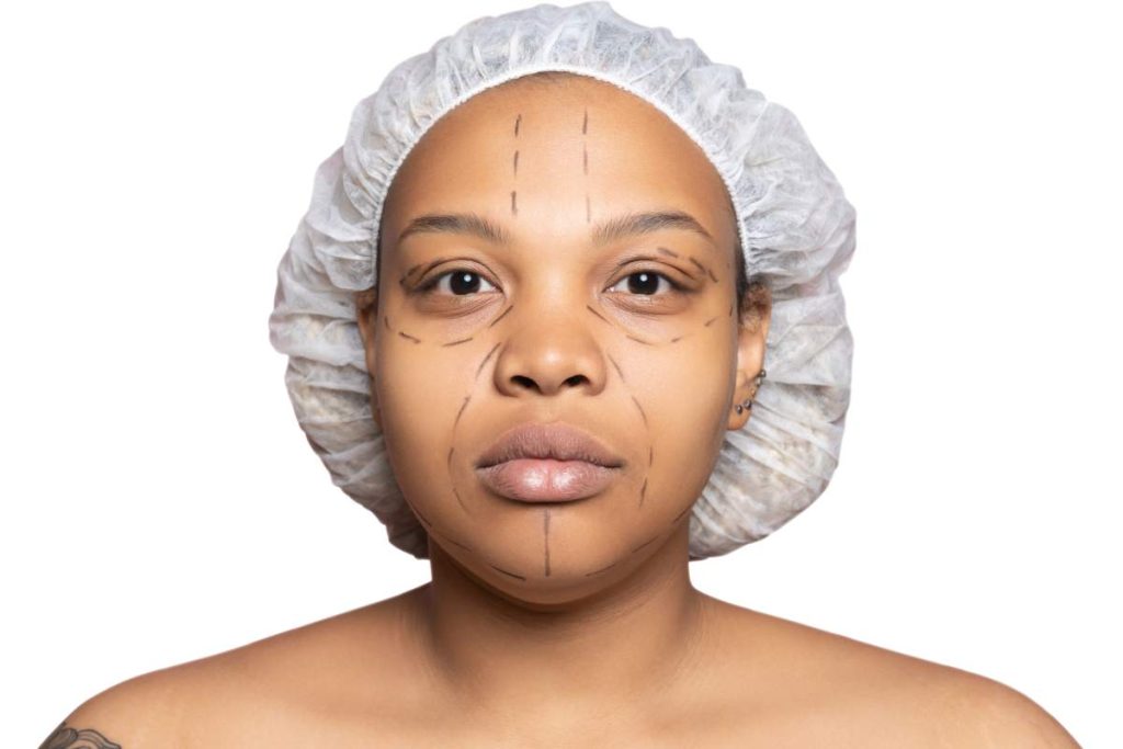 a woman wearing a plastic face mask with a gauges 2023 11 27 04 56 24 utc 1